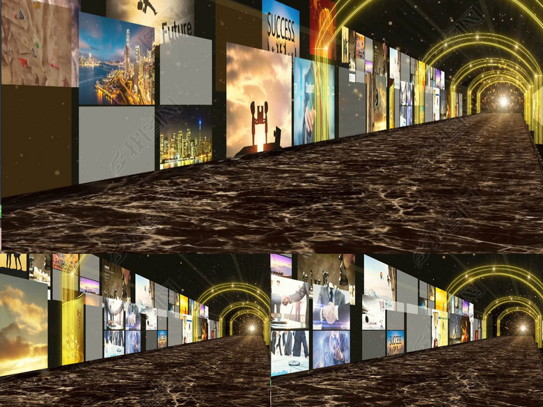 原创博物馆隧道走廊ae模板时间线时间轴2(图片