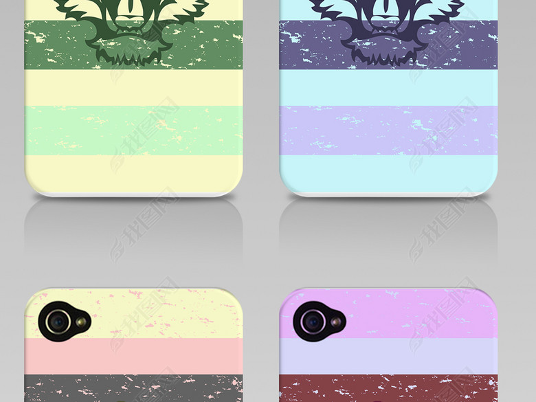 2018潮流老虎条纹手机壳图案设计图片下载ps