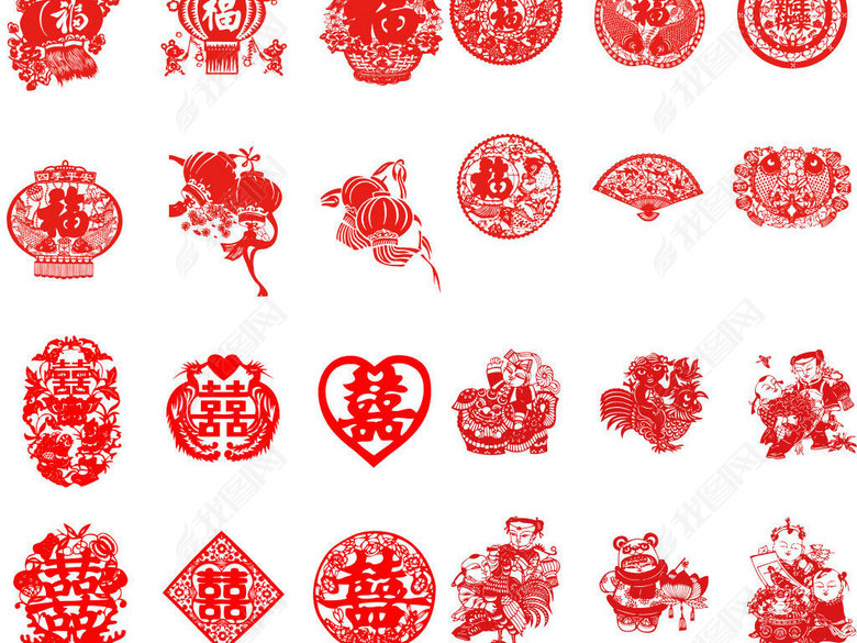 狗年剪纸2018狗年纸矢量图形素材图片下载ai