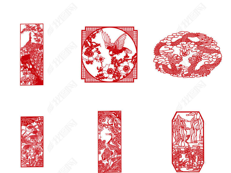 狗年剪纸2018狗年纸矢量图形素材图片下载ai