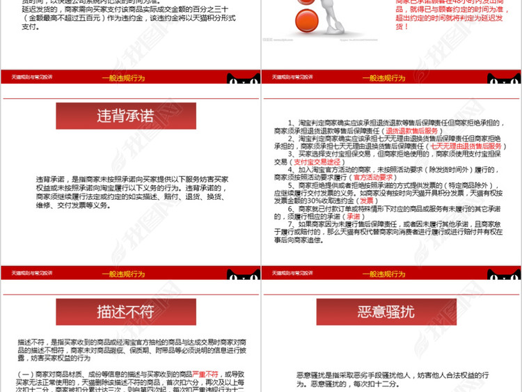 淘宝天猫规则常见投诉客服培训PPT模板