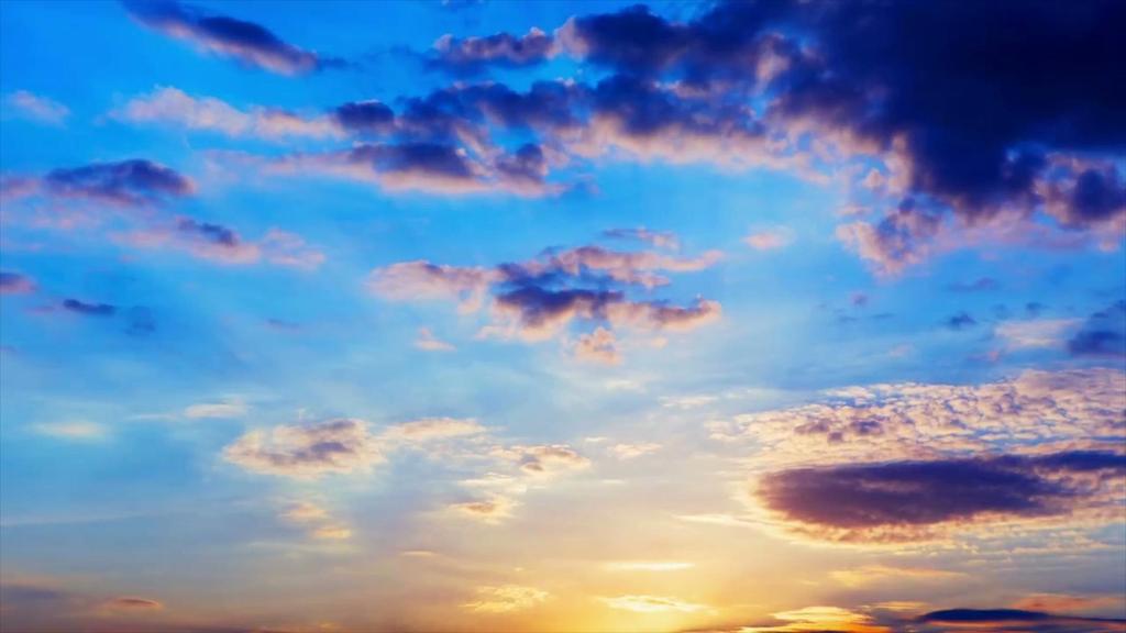 高清日落火烧云背景视频素材