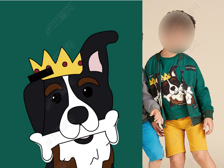 卡通狗狗童装印花图案图片下载ai素材-卡通图