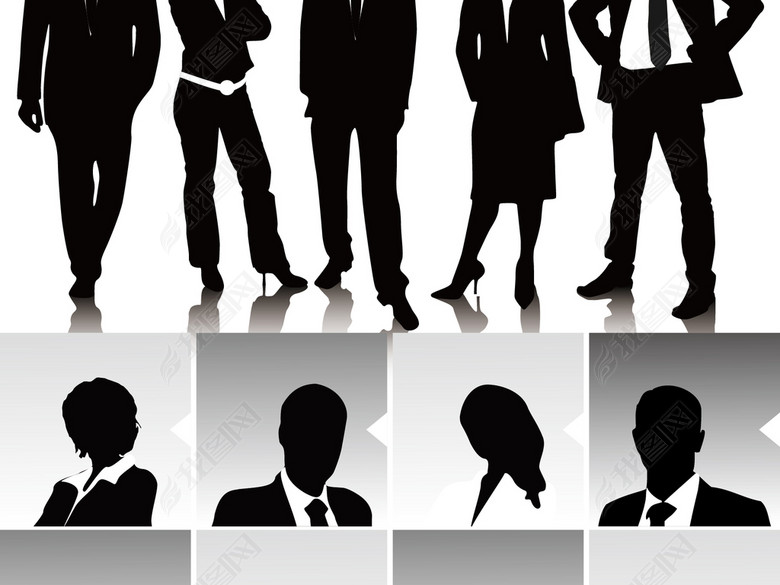 2018职场精英人物剪影矢量素材图片下载ai素
