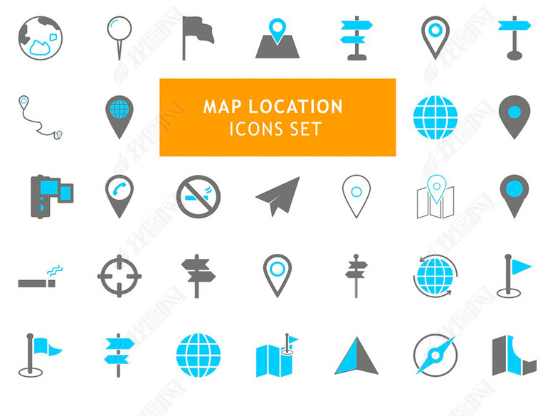 地图标记APP应用图标ICON设计图片下载eps
