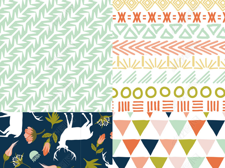 2018欧式手绘森系小清新背景底图矢量素材图