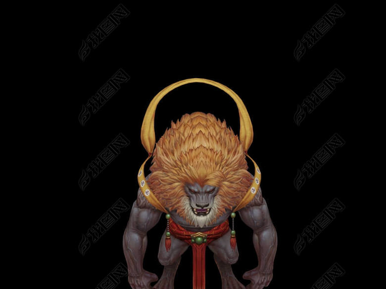 3D游戏角色怪物狮子狮王模型图片下载max素