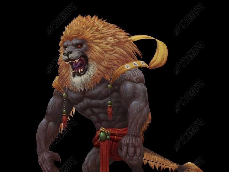 3D游戏角色怪物狮子狮王模型图片下载max素