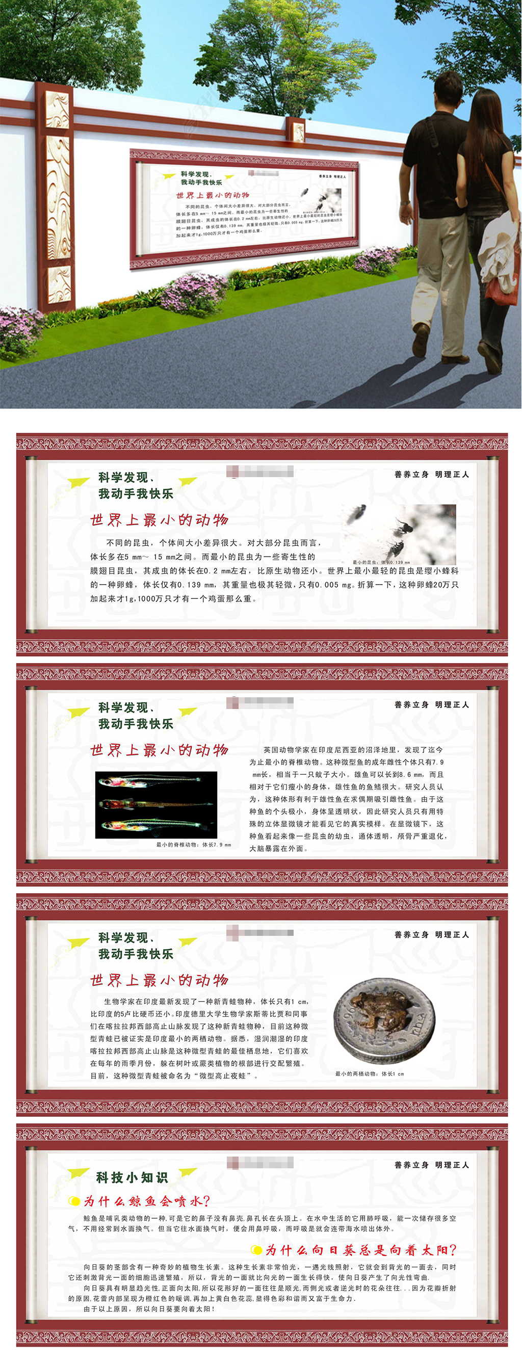 科学发现国学经典校园文化墙