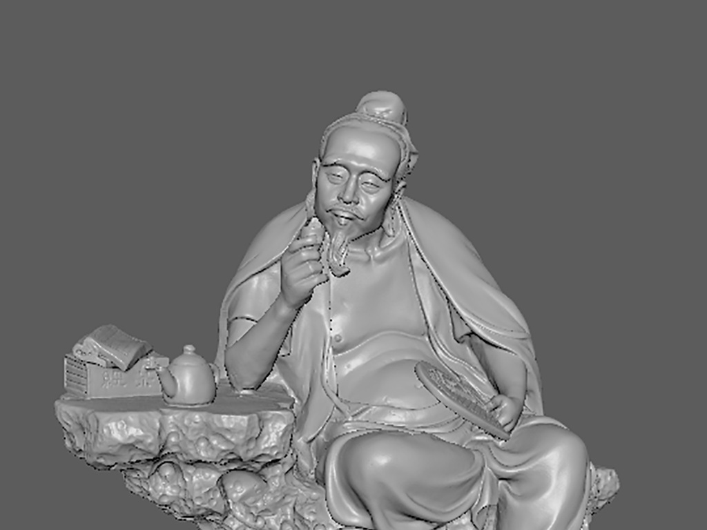 古代人物雕塑3D打印模型老者