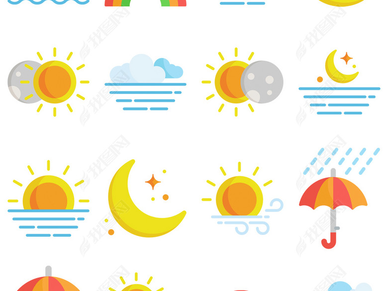 卡通天气预报闪电雷电电击图标png素材图片下