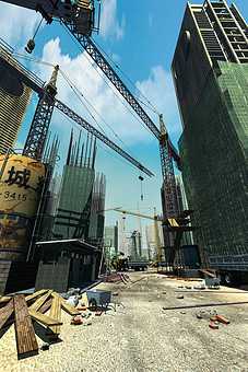 建筑施工施工升降机大门做法三维动画模型