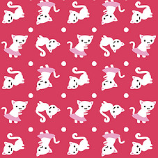 矢量小猫和足球儿童服装印花图案