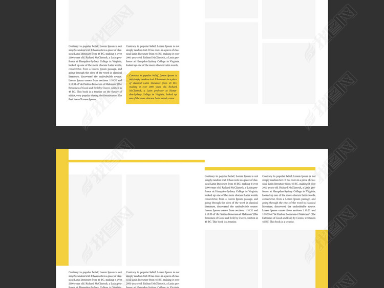 黄色背景简约物流公司简介画册设计模板