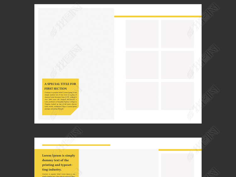 黄色背景简约物流公司简介画册设计模板