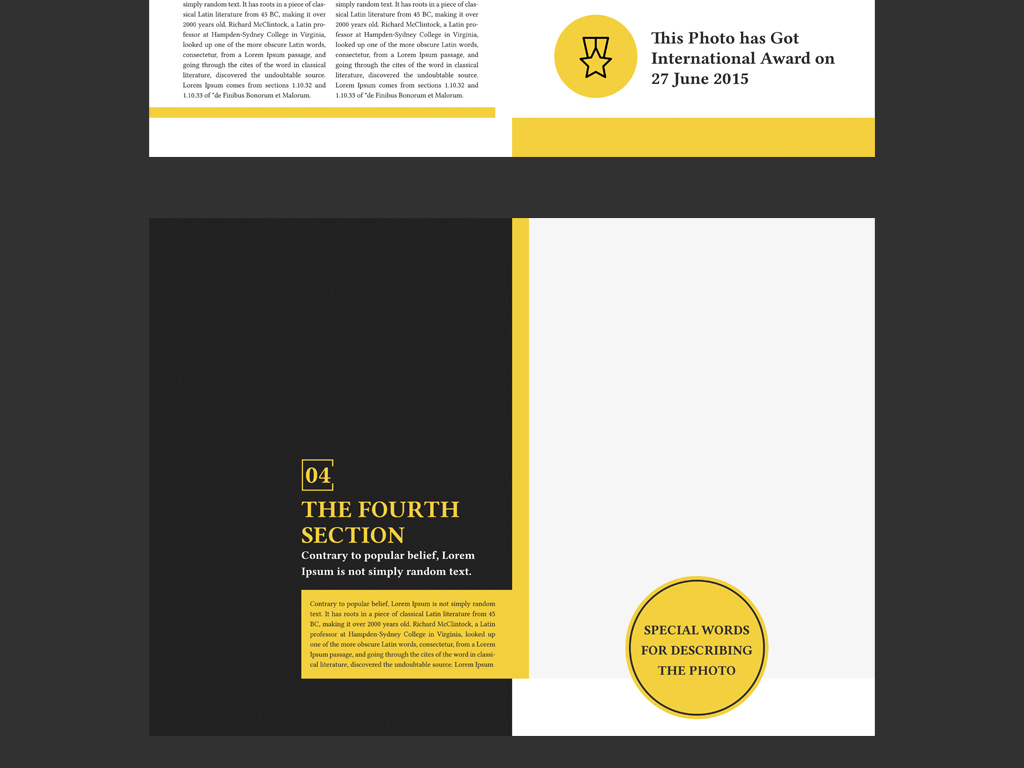 黄色背景简约物流公司简介画册设计模板