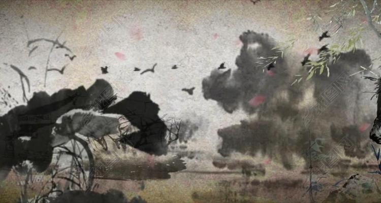 中国风唯美震撼诗意水墨画动态水墨动画