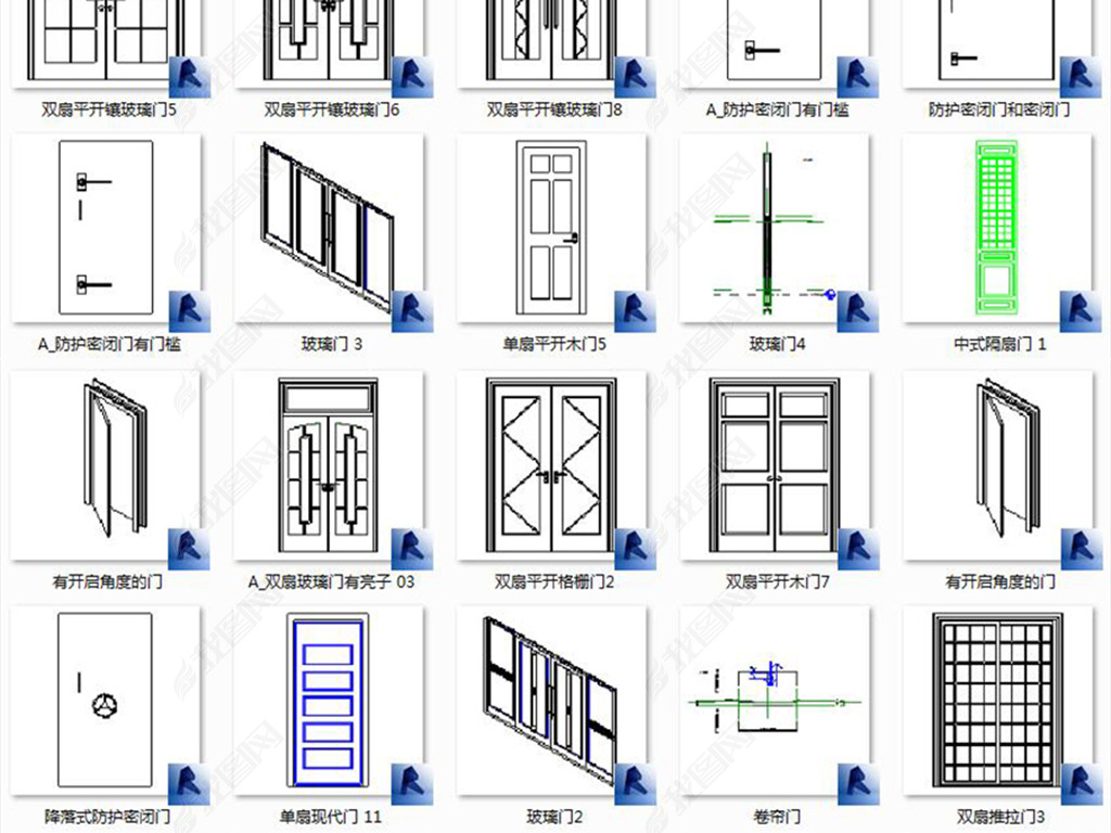 各式门类Revit族库BIM模型构件699套