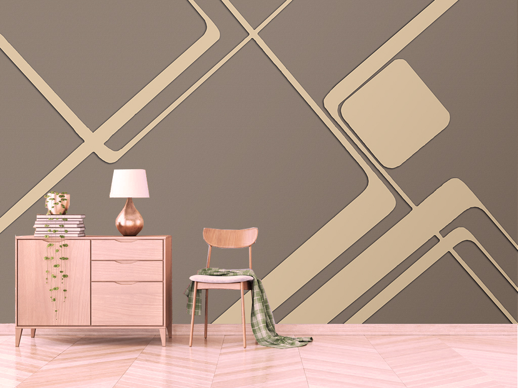 北欧复古几何个性线条图案客厅电视背景墙