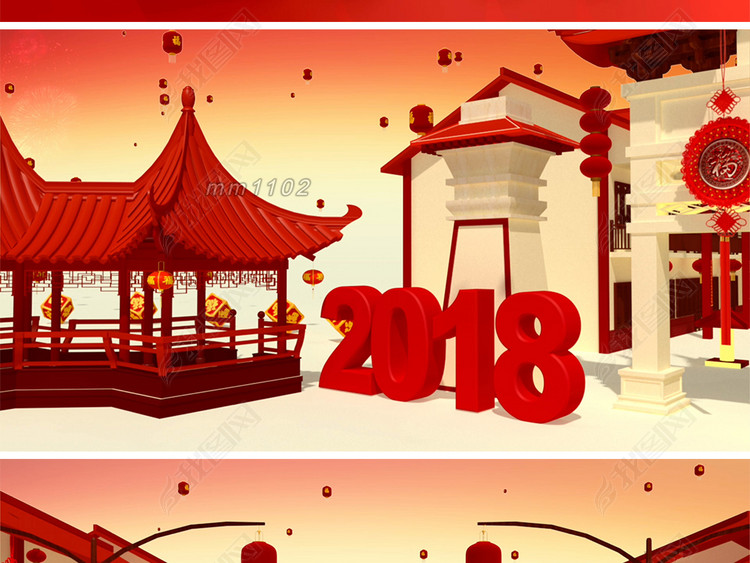 2018狗年央视春晚开场AE模板片头视频