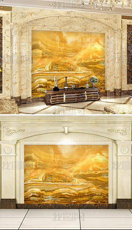 超高清金色年华大理石大板背景墙