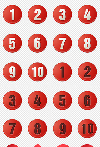 数字分类标签序号PNG素材集合