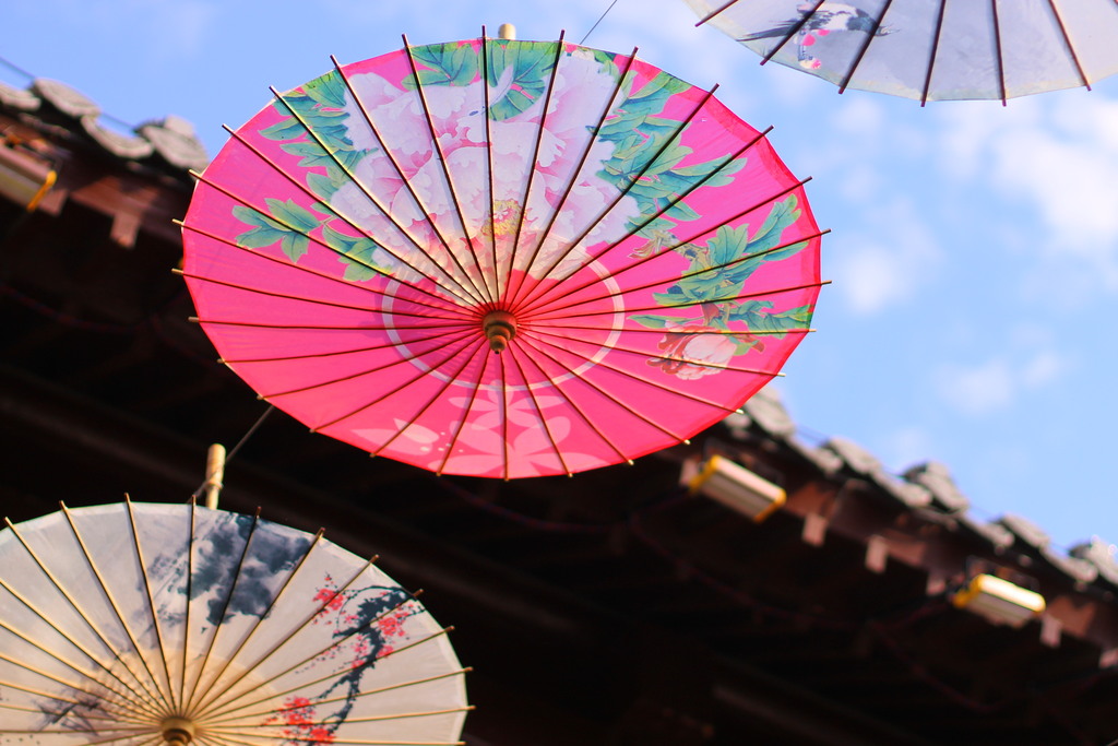 天空装饰伞图片素材下载-PNG透明-中国风边框