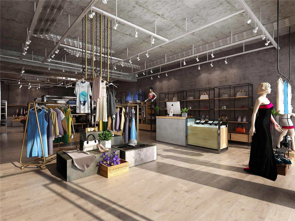 工业风衣服店_工业风奶茶店(2)