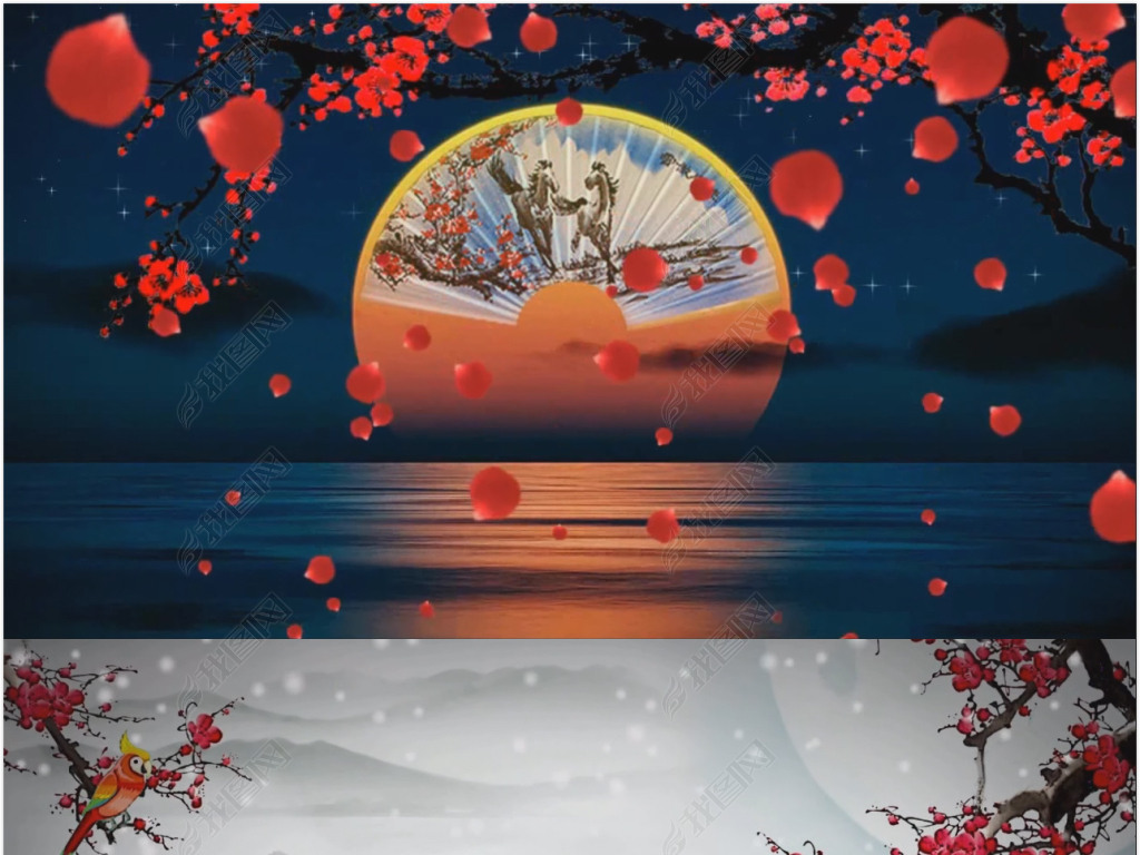 枉凝眉梅花红楼梦led背景