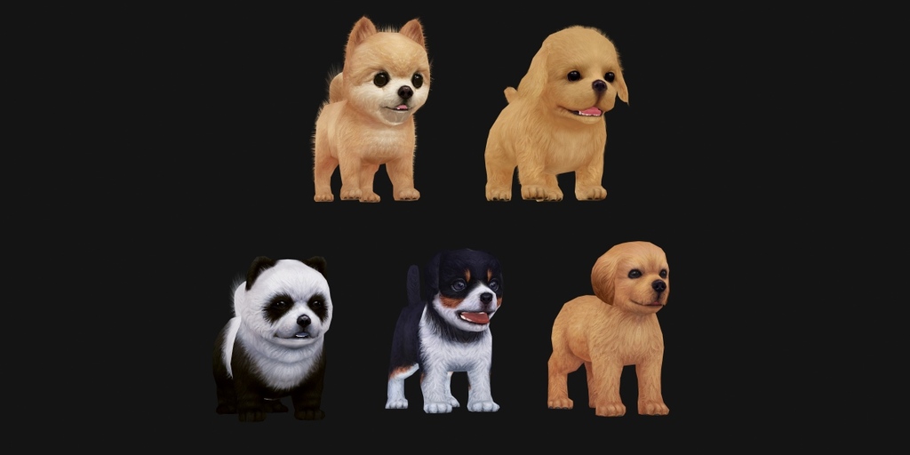 萌宠小狗5只小宠物狗熊猫狗拉布拉多犬小金毛