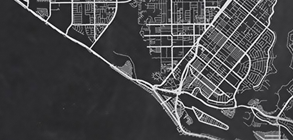 北欧线描世界地图黑白北欧装饰画现代风景简约