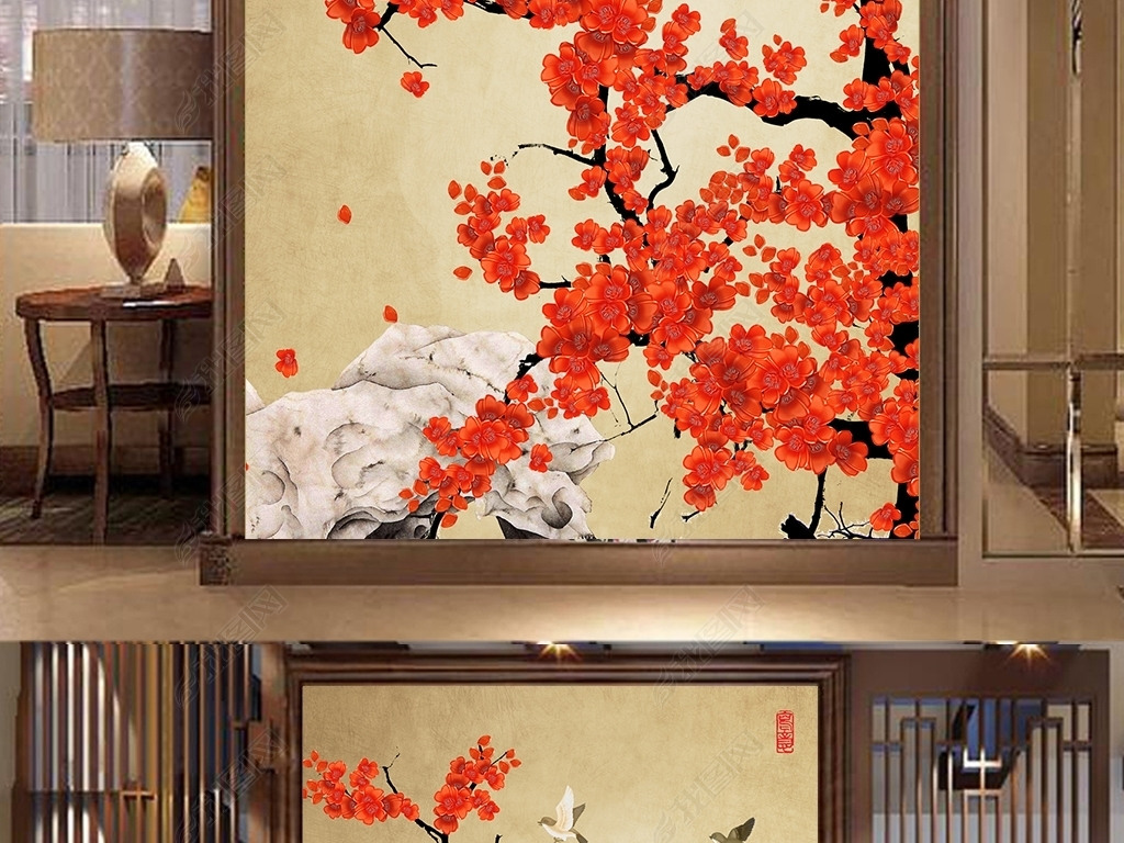 装饰画挂墙玄关中式 jpg