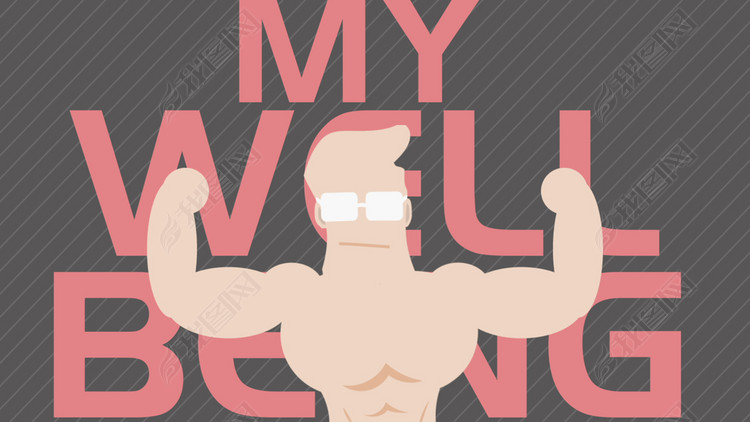 宅男变身肌肉男动画视频素材