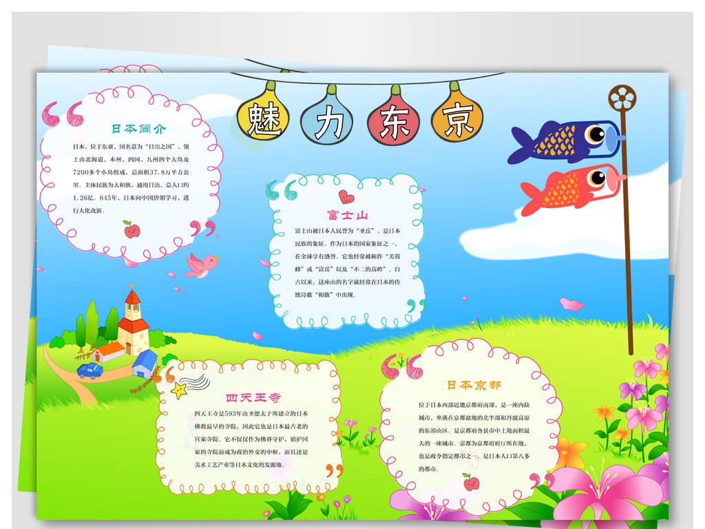 日本旅游手抄报图片素材_psd模板下载(20.67M