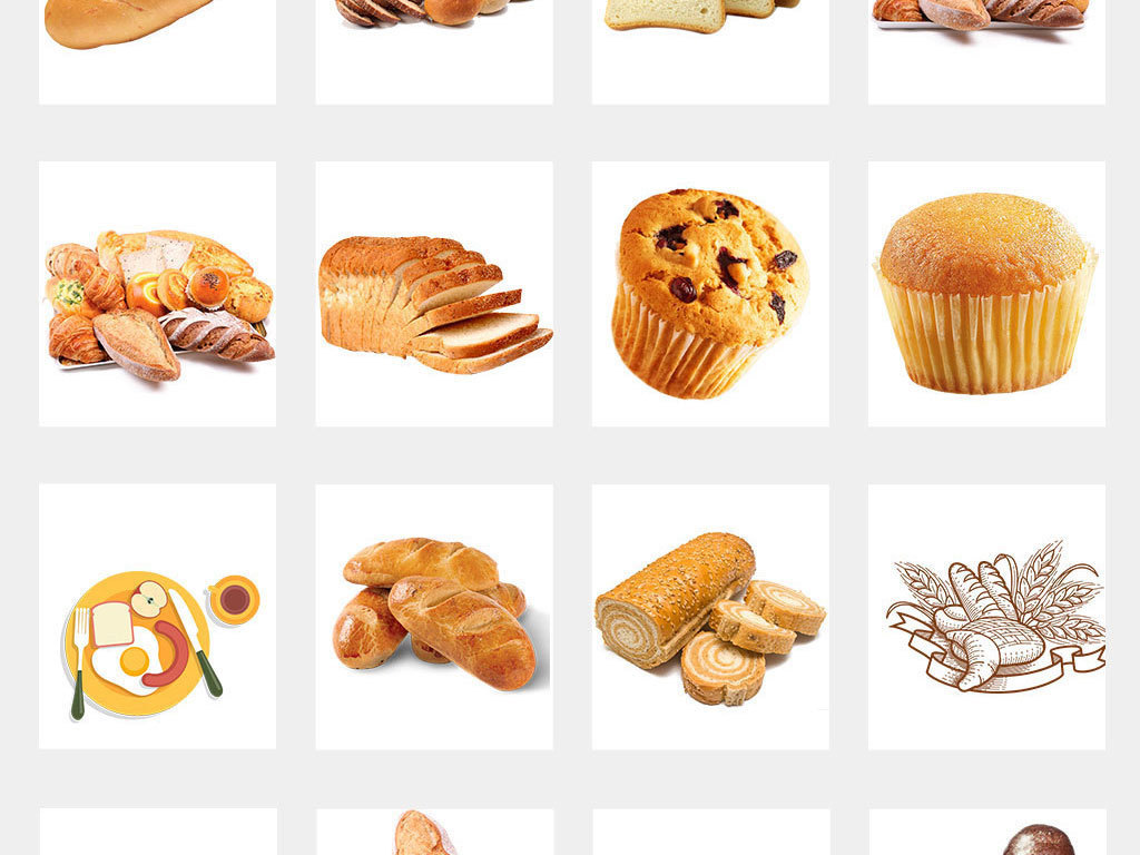 手绘食品面包海报png免扣素材