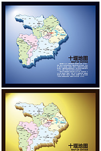 简约十堰地图海报设计(含矢量图)图片素材_高