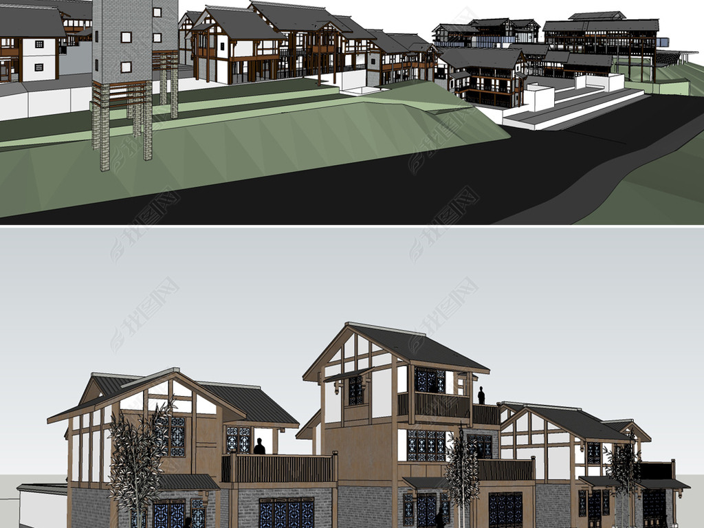 10款川东川西建筑su模型