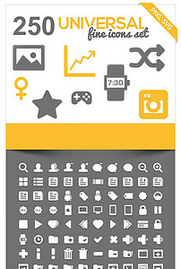 250个SVG格式网页常用图标图片设计素材_高