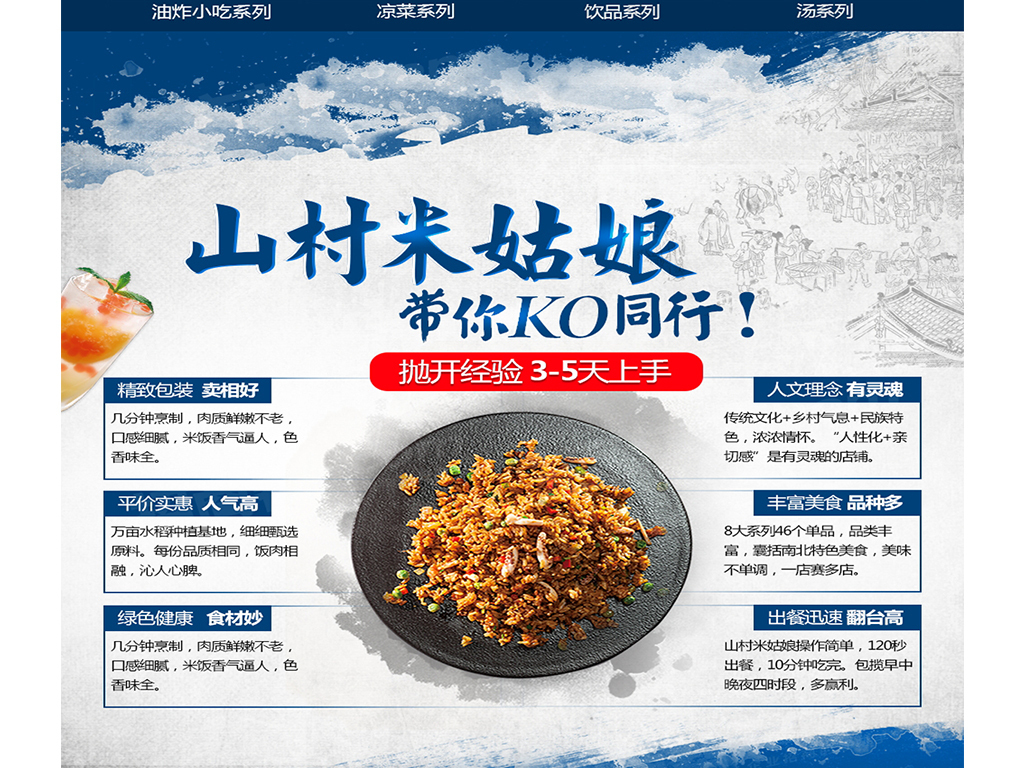 淘宝天猫炒饭美食招商页面PSD模板下载
