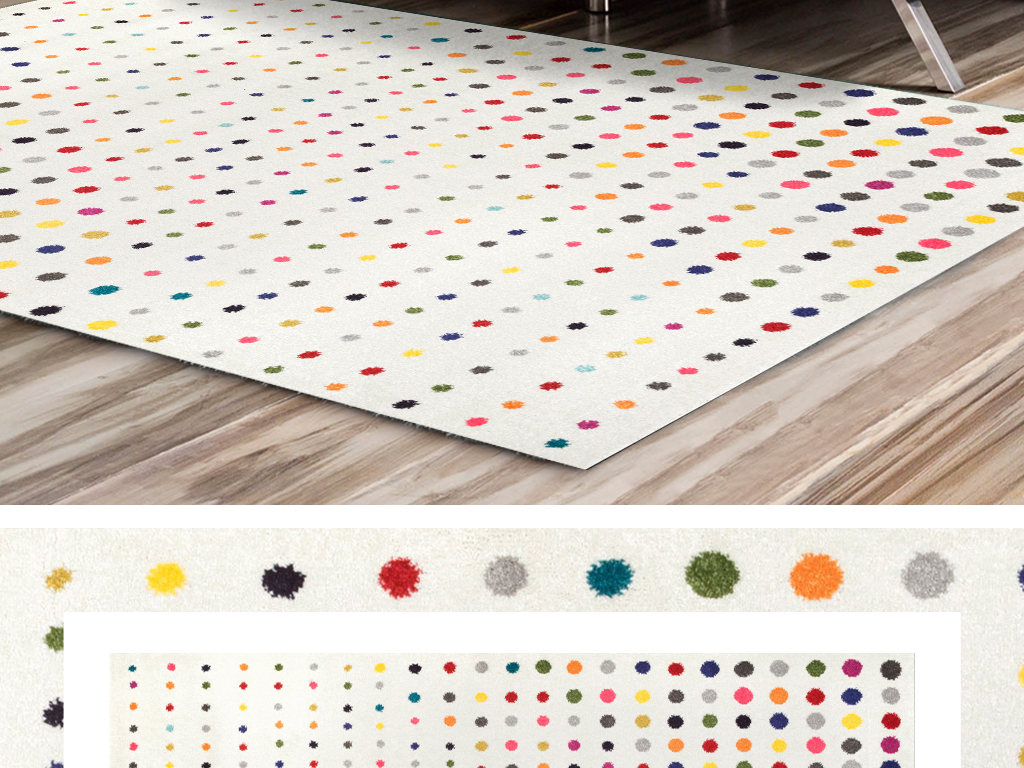 七彩点点小点大点圆点地毯图案背景
