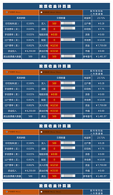 股市股票收支盈亏日记账表格