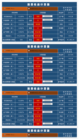 股市股票收支盈亏日记账表格