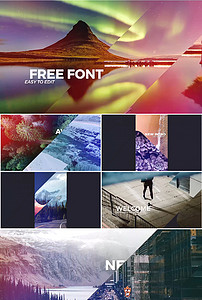 动感创意图形切换漏光效果图文开场PR模板素