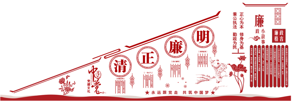 2018红色大气廉政楼梯文化