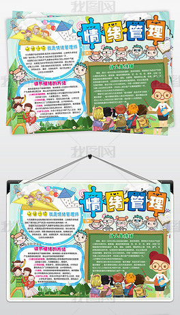 原创我是情绪管理师手抄报模板素材心理健康小报版权可商用