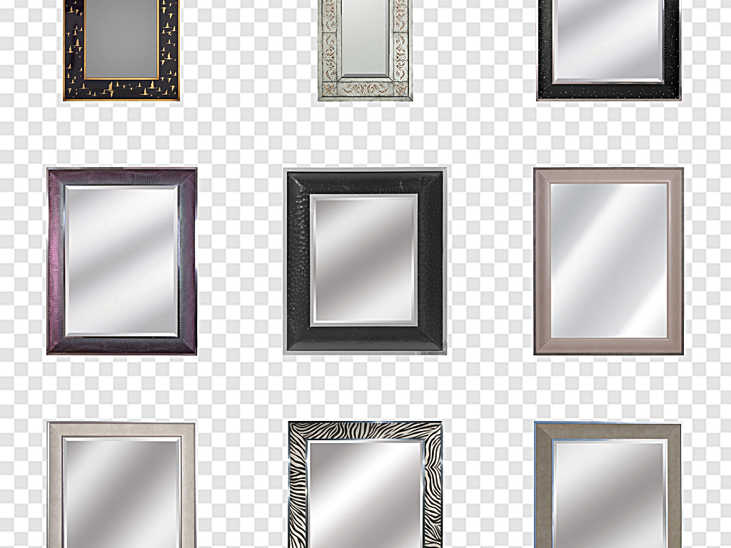 镜子边框银色圆形镜子椭圆镜子