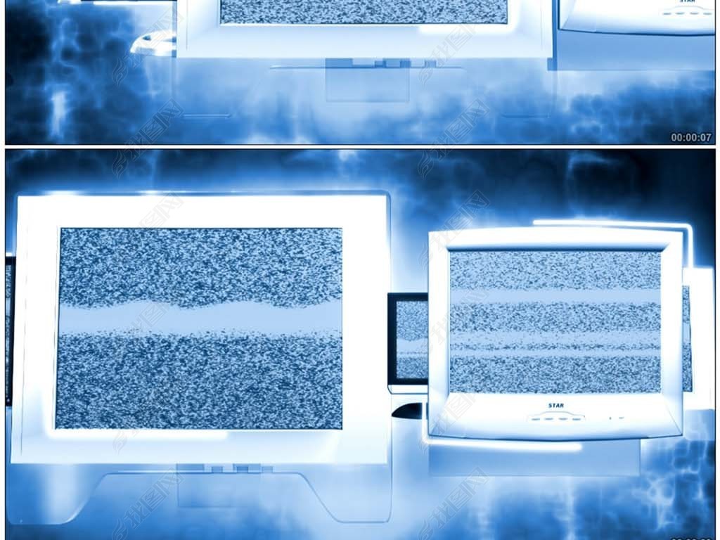 电脑显示器无信号雪花屏幕高清背景视频