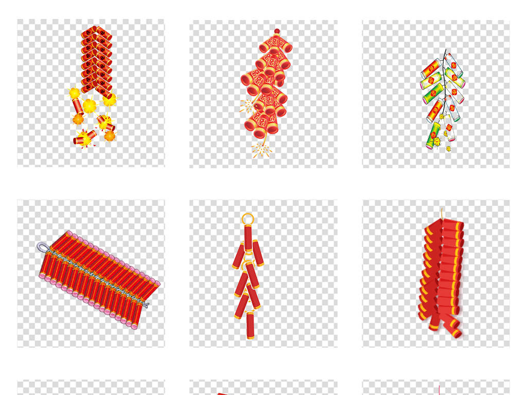 节日活动新年放鞭炮新年插画PNG素材