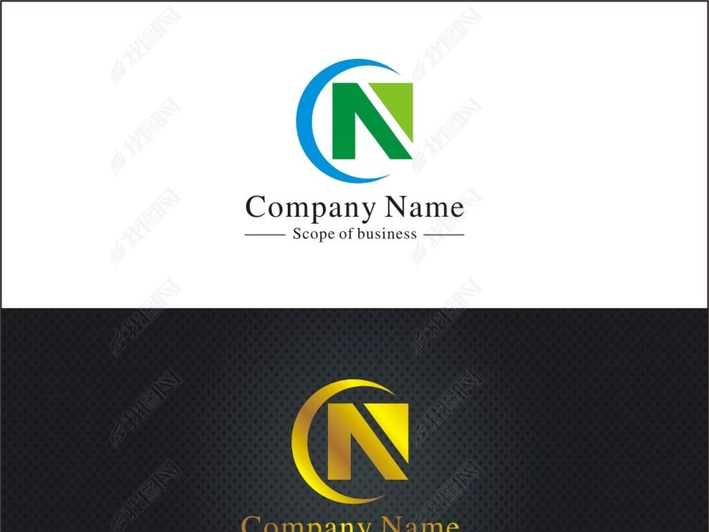 字母cn金色标志设计模板下载-编号17790976-电子行业logo-我图网