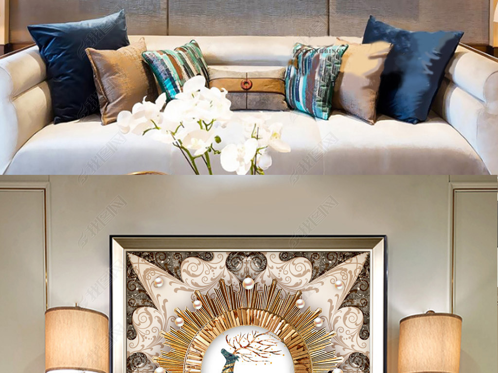 装饰画客厅高级感抽象 jpg